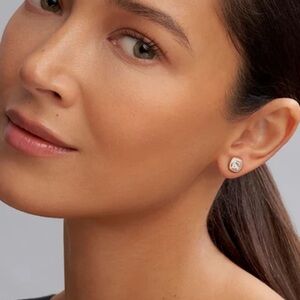 LAGOS Two-Tone White Topaz Square Stud Earrings